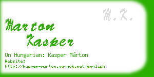 marton kasper business card