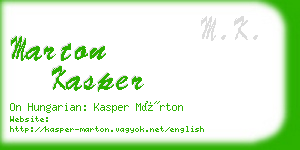 marton kasper business card